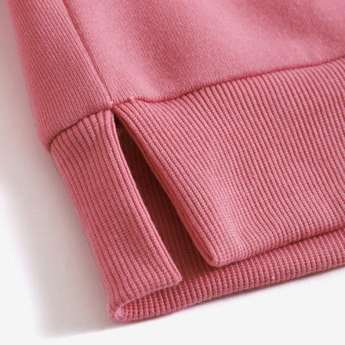 Women Solid Color Thick Round Neck Puff Sleeve Narrow Cuff Long Sleeve Pullover Sweatshirt