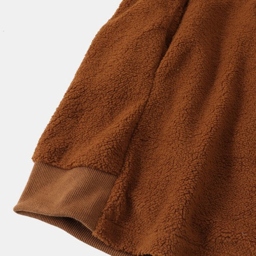 Women Full-Zip Thermal Hooded Solid Long Sleeve Warm Sweatshirts