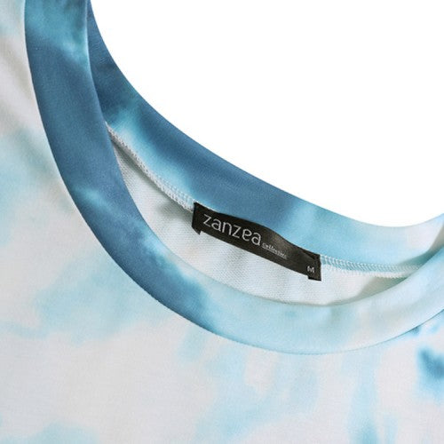 OOTD Women Tie Dye Printing Puff Sleeve Fashion European Loose Sweatshirt