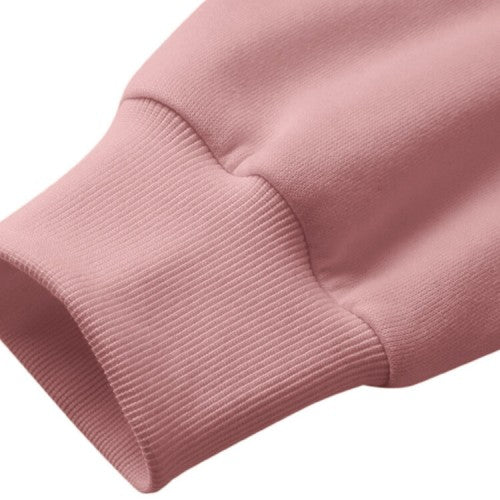 Women Long Sleeve Solid Round Necked Narrow Hem Pullover Sweatshirt